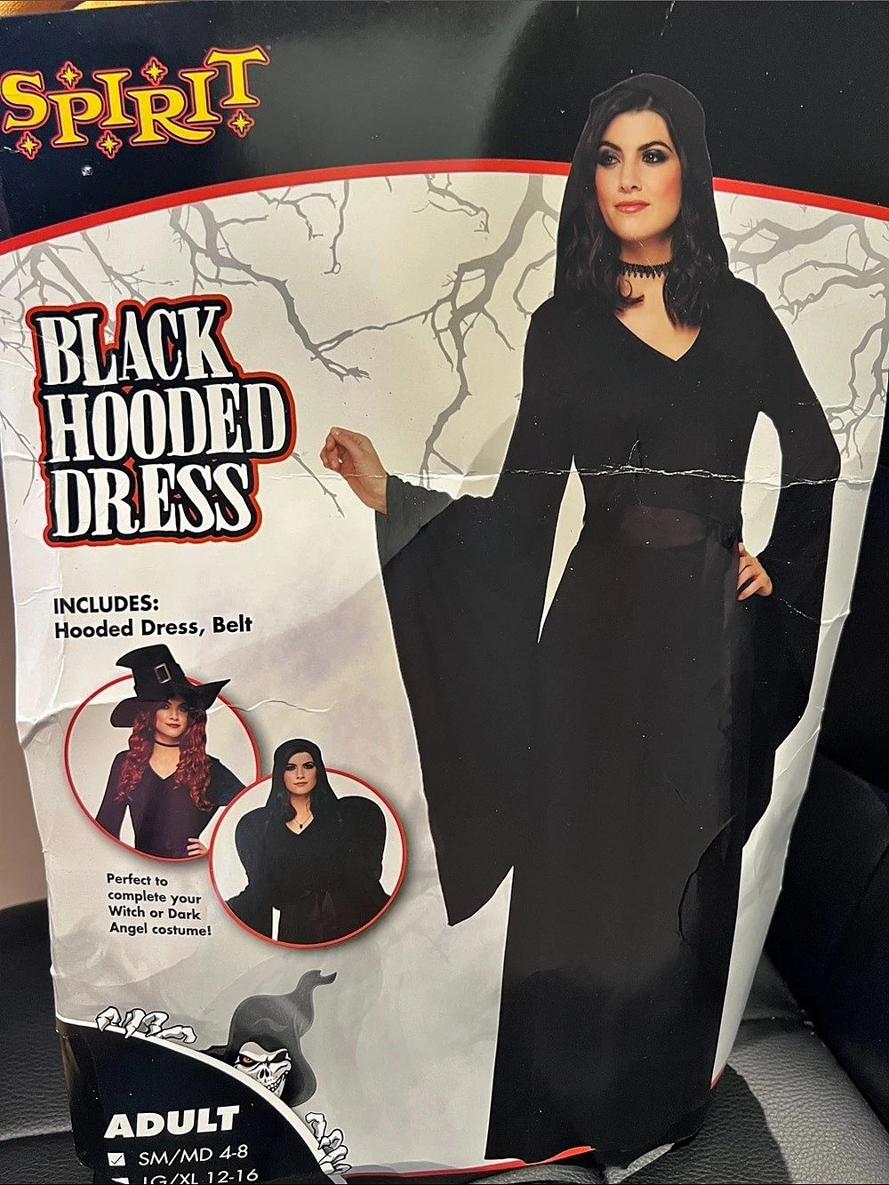 Spirit Halloween Black Hooded Dress Size 4-8